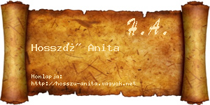 Hosszú Anita névjegykártya