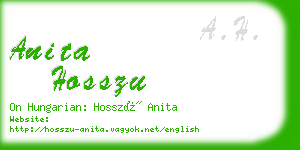 anita hosszu business card